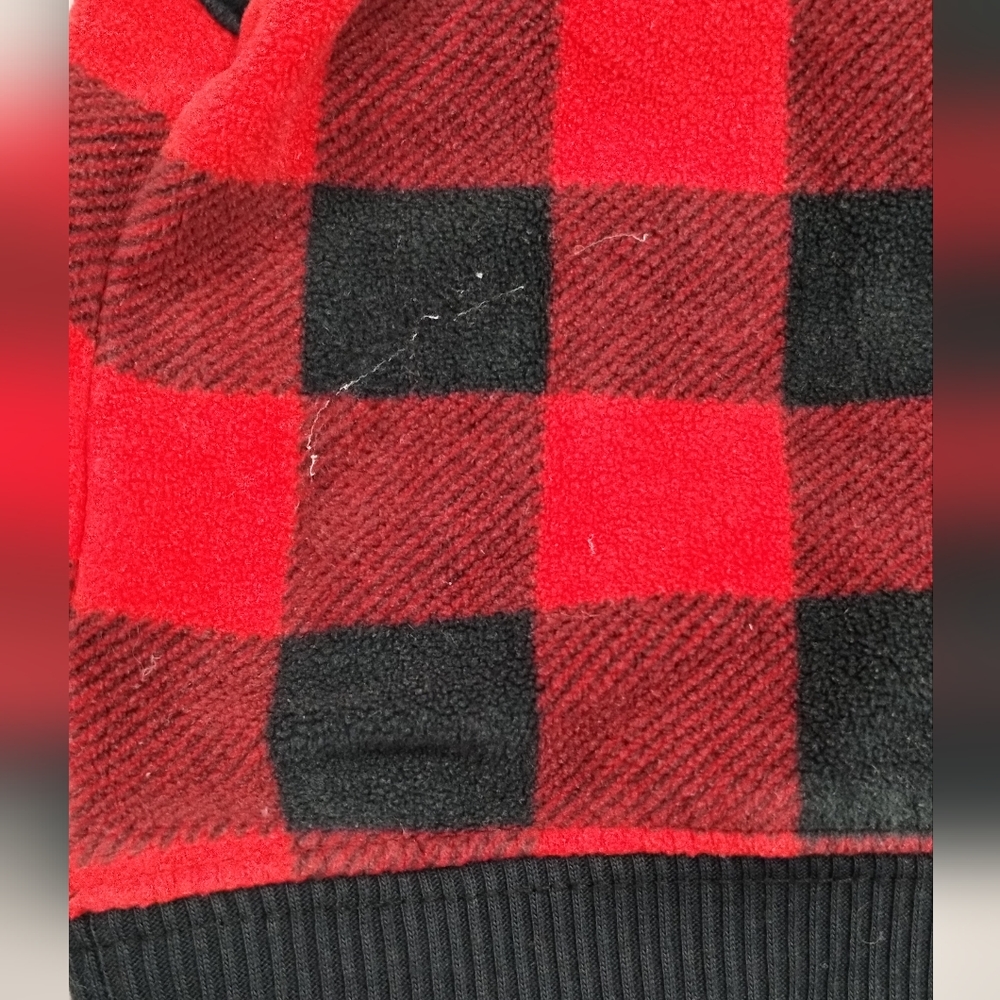 Carterโs Infant Baby Red & Black Buffalo Checkered Plaid Fleece Zip Up Vest 6M - Picture 8 of 10